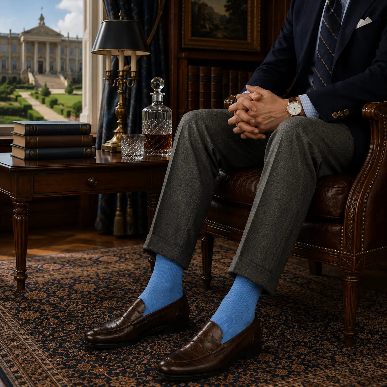 Men Crew Length Socks-Cotton