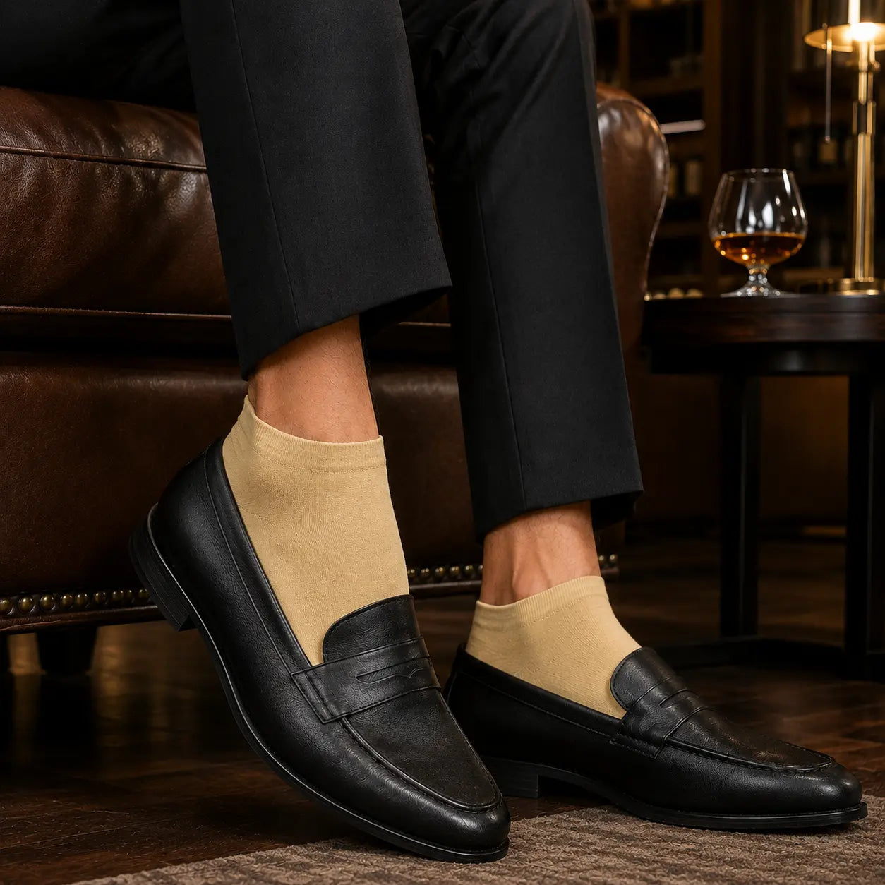 Men Ankle Length Socks-Cotton