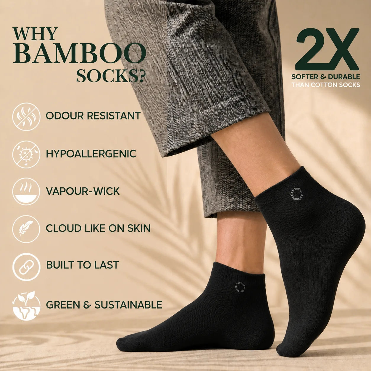 Men Bamboo Core Black Set